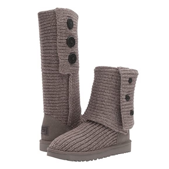 UGG Shoes - UGG Classic Cardy Knit Boots in Grey size 9